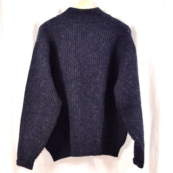 L.L.Bean-  knitted wool navy zipper closure jacket - Vintage Men's size Large - Picture 2 of 4
